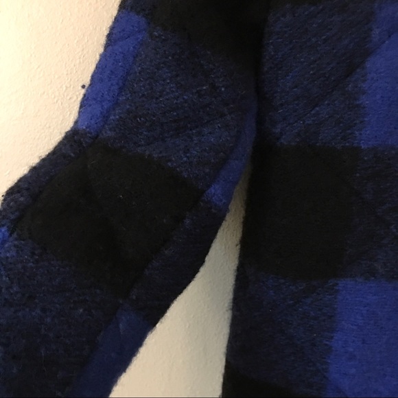 ARITZIA Wilfred Cecile WOOL Plaid Quilted Coat Black/Blue XS - Picture 10 of 11